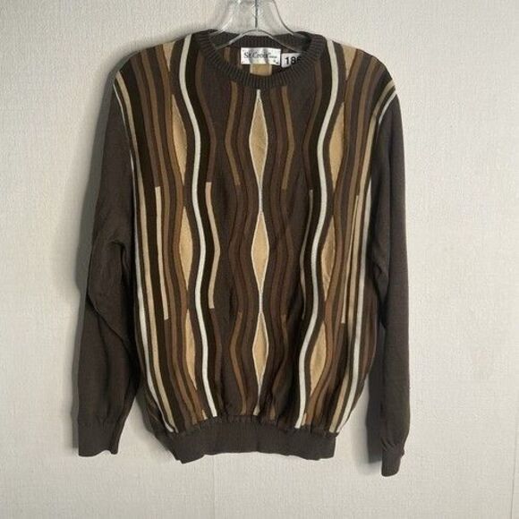VTG St. Croix Cosby CrewNeck Sweater Pullover Men Size S Multicolor Oldmoney - Picture 1 of 10